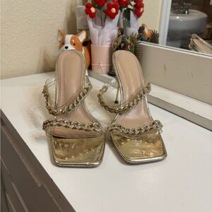 Elegant Gold Chain Heels